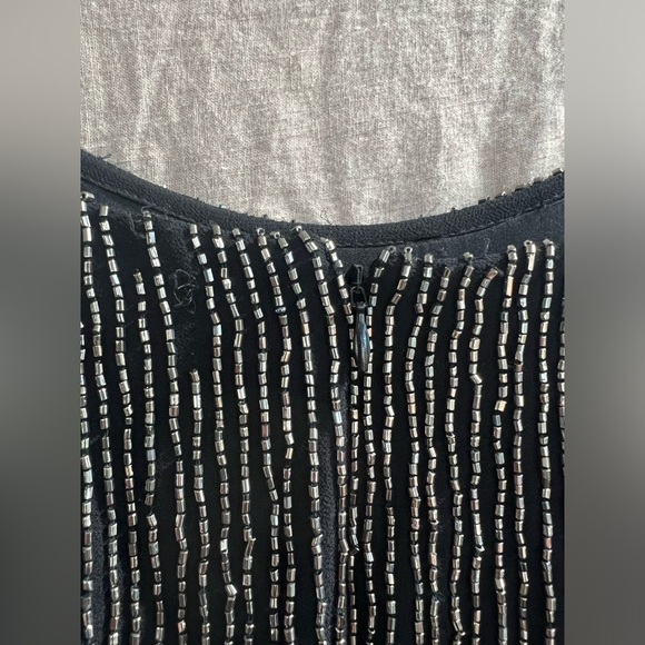 Beaded Black Cocktail Dress size 2 - Picture 4 of 5